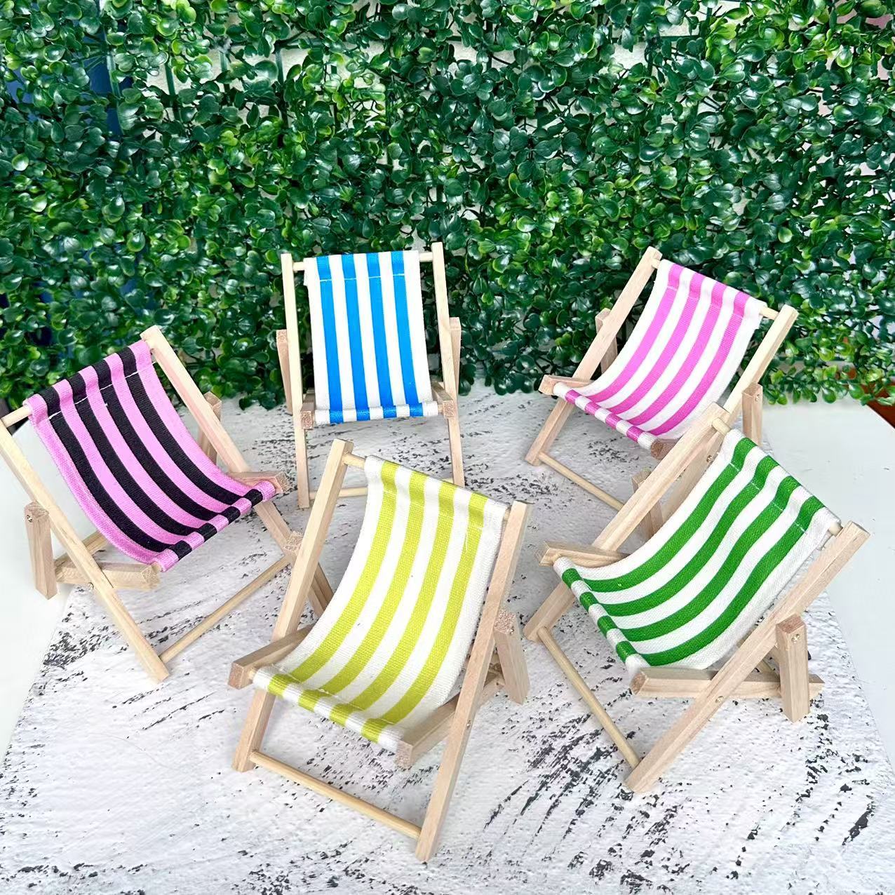 2pcs mini foldable beach chairs   wood fabric   wedding decor desktop accent phone stand photography prop details 0