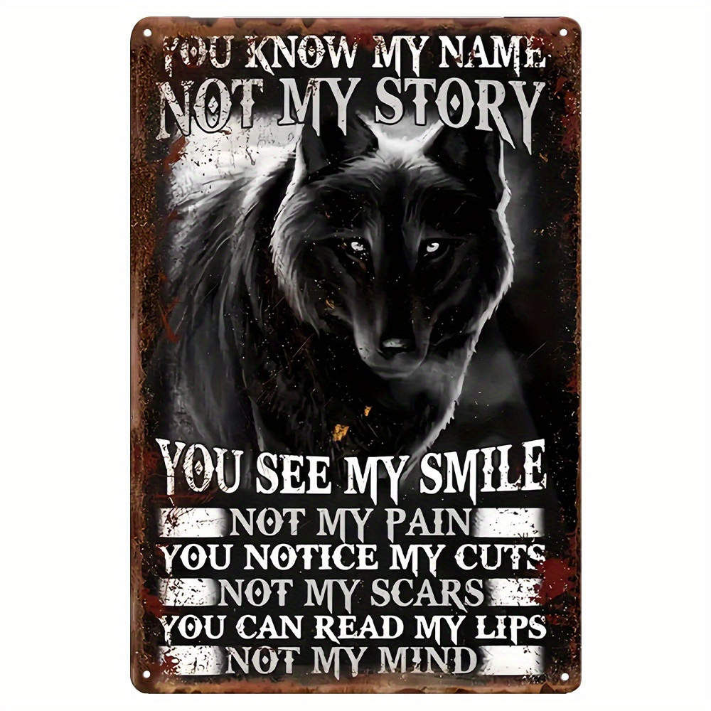 

Room Decor 1pc "you Not " Inspirational Metal Plaque - Iron Construction, Indoor/outdoor Decor For Home, Bar, Cafe - -provoking Design With Black Wolf Image