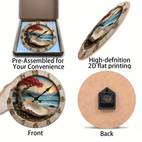 12 inch beach sunset serenity wall clock silent non ticking movement nature inspired coastal art with seashell fiberboard round clock for living room bedroom office decor perfect gift aa battery not included beach decor bedroom decoration textured finish
