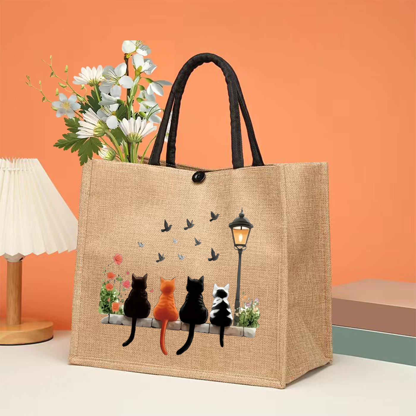 Image of Kitten Handbag, Fashionable Printed Women's Backpack Shoulder Bag Tote Bag, Cat Travel Essential - Durable And Stylish Beach Bag, Perfect For Shopping, Travel, And Outdoor Activities