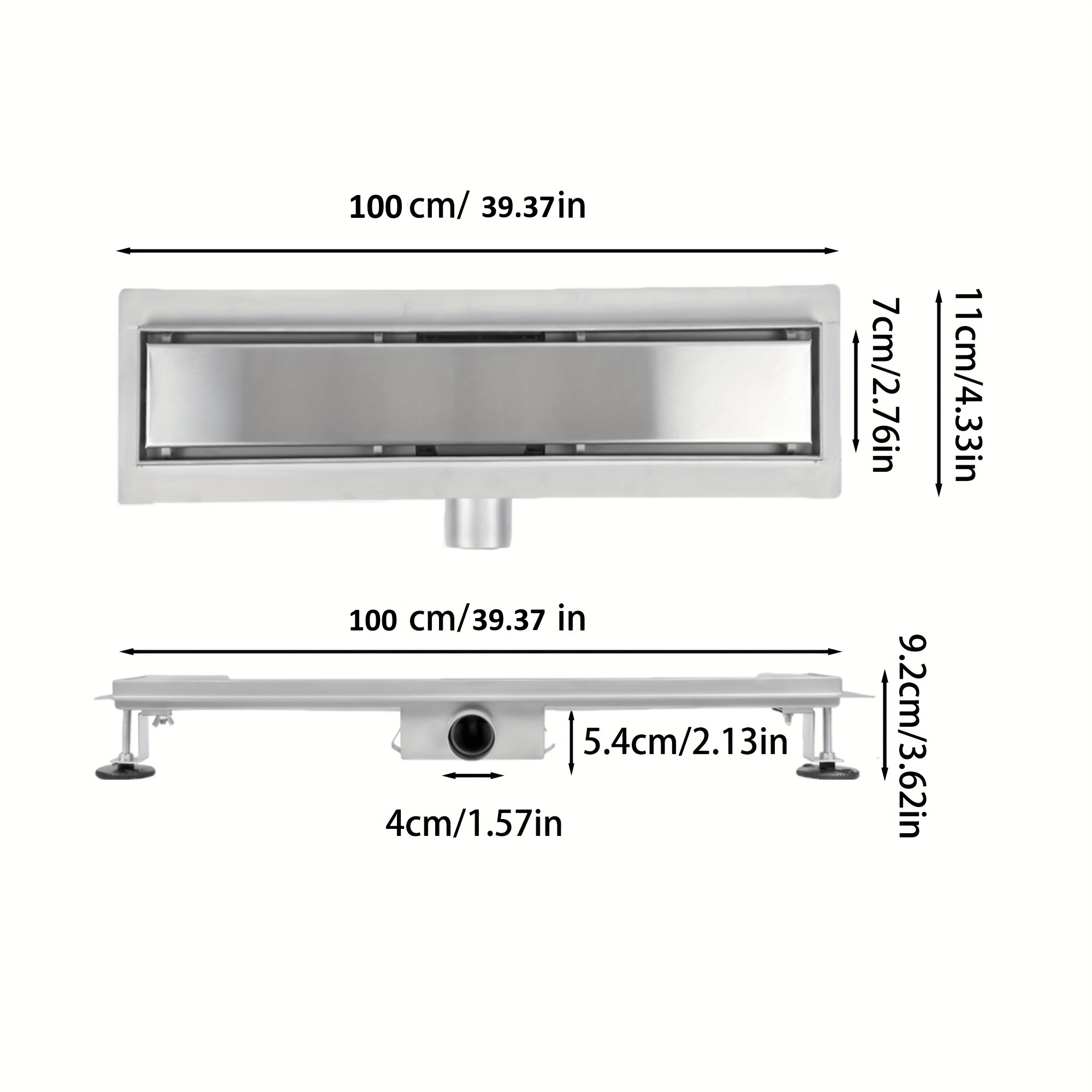 Image of 100cm/110cm Bathroom Drain Trough, Stainless Steel Floor Drain, For Drainage In Bathrooms, Kitchens, Etc. , Drainage Performance, Fashionable Design, .
