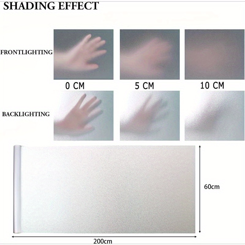 Image of 90*200cm Window Film Self-adhesive Reusable Opaque, Window Film, Frosted Glass Film, Privacy Film, Self-adhesive Film, Opaque, Reusable Film, Window Privacy Film For Kitchen Office Bathroom Hotel