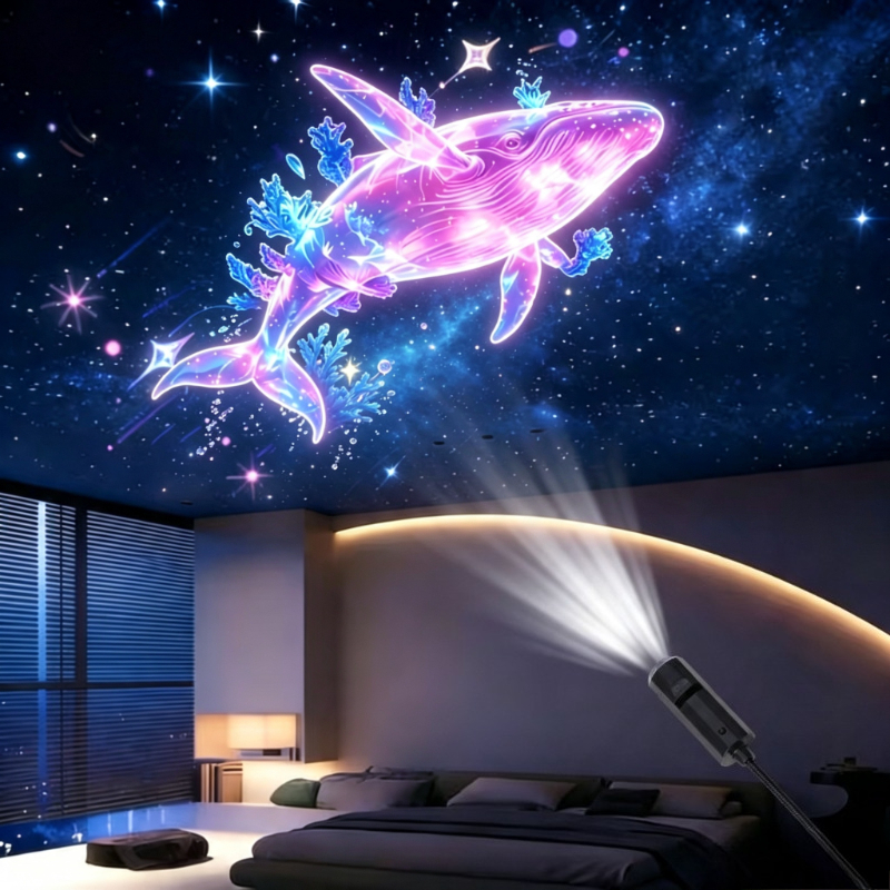 TEMU 4- Projection + 1 Usb Light, Portable Usb Projection Night Light - Interchangeable Ocean Pattern Slides: Whale, , Dolphin, Sea Turtle Led Mood