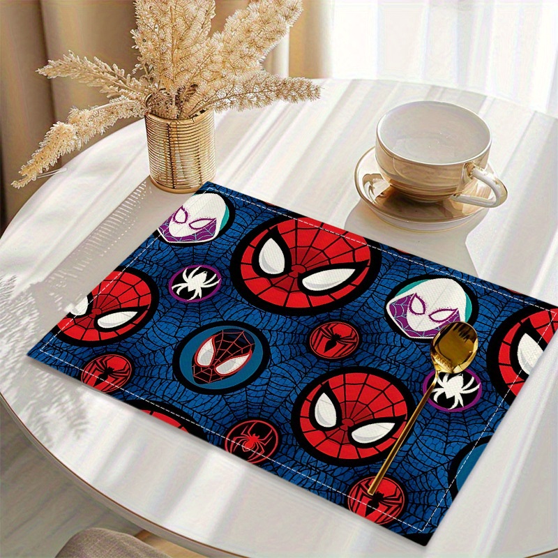 E-shop MARVEL Tischsets, passend für Küchen, Esszimmer, Cafés, quadratische Retro-Tischmatten mit -Design, Dekorationen, Geschenk für, thematische