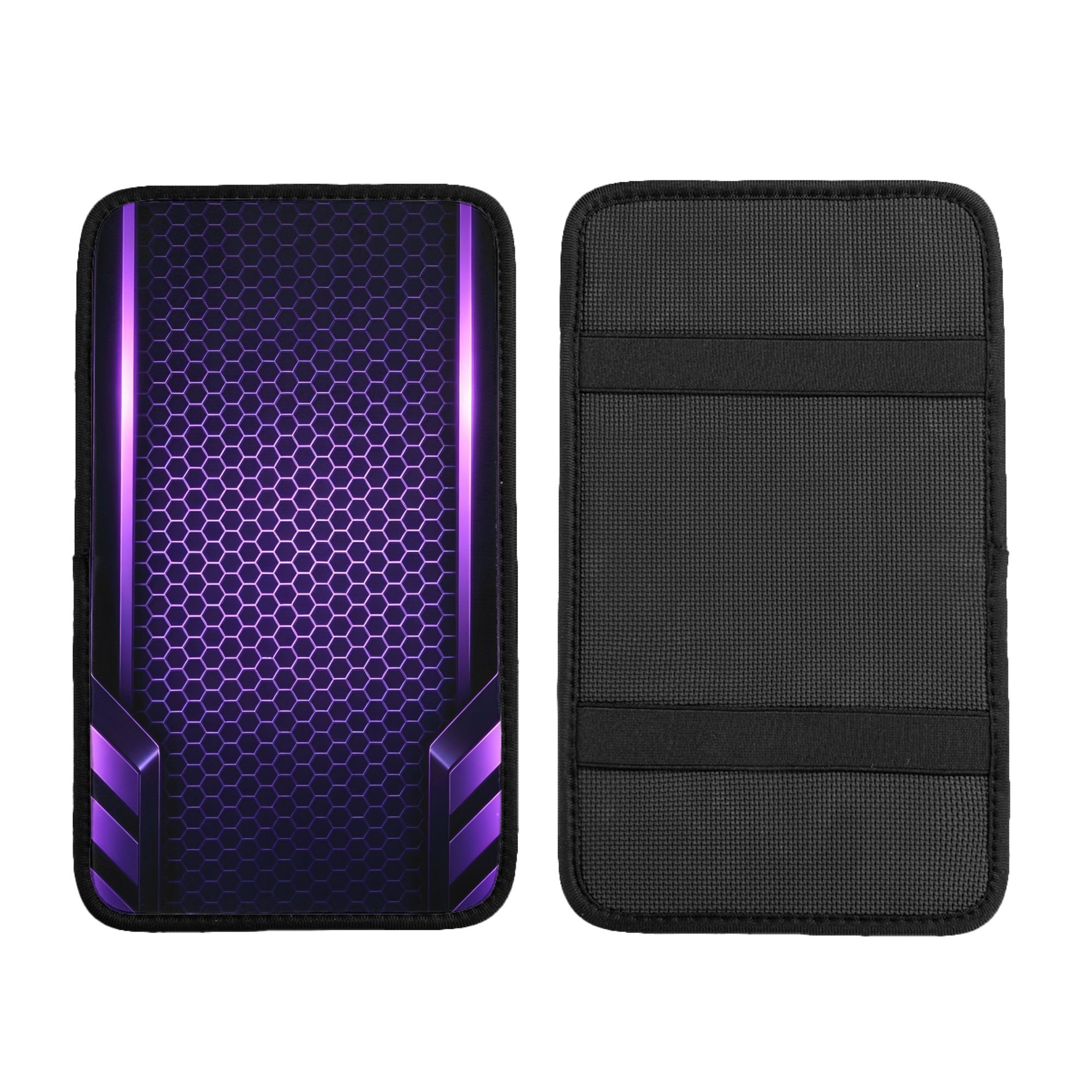 TEMU 1pc Purple-blue Mecha 2d Printed Pattern Car Center Console Armrest Cover, Comfortable And Wear-resistant, Easy To Clean, Stylish , Premium And