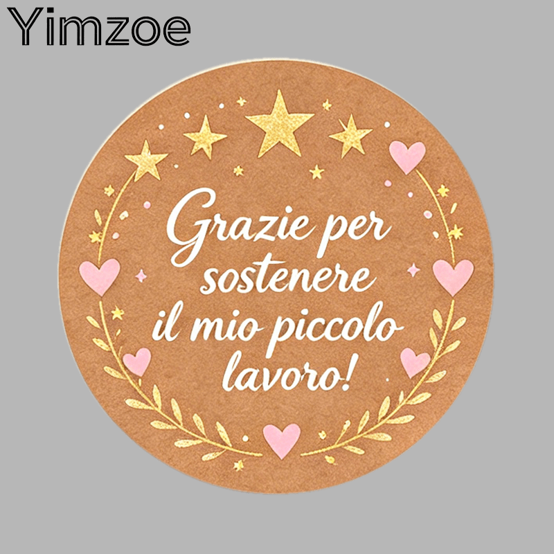 TEMU Yimzoe Adesivi Rotondi di Ringraziamento per Piccole Imprese con Testo - con Testo "Grazie Per Sostenere Il Lavoro!", Carta e Design a Foglia a