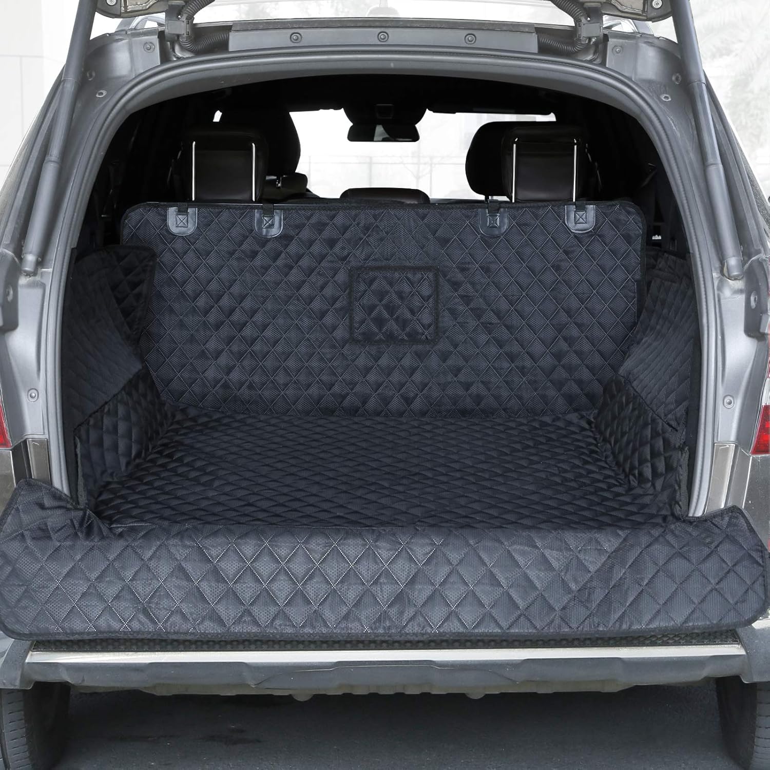 Image of Pet Trunk Mat, Suitable For Suvs, Sedans, And With Bumper Protectors, Large Dog Seat Cover, Universal Size, Essential For Pet Travel