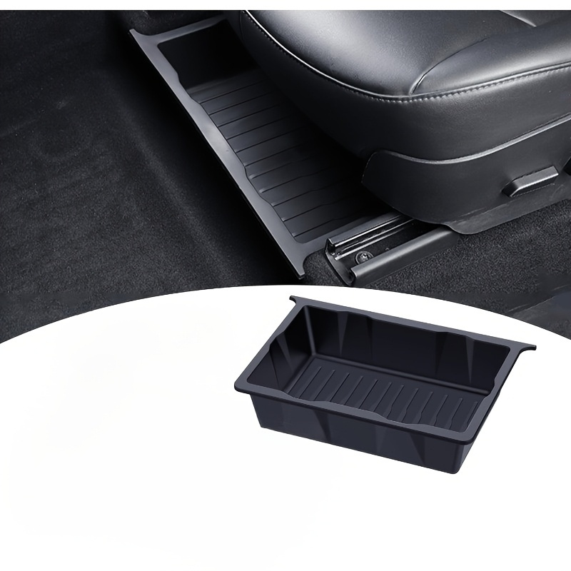 TEMU Seat Bottom Box For 2021-2024 Models, Durable Abs Under Seat Storage Box, Front And Rear Seat Storage, Hidden Tray, Car Parts Efficient Space ,