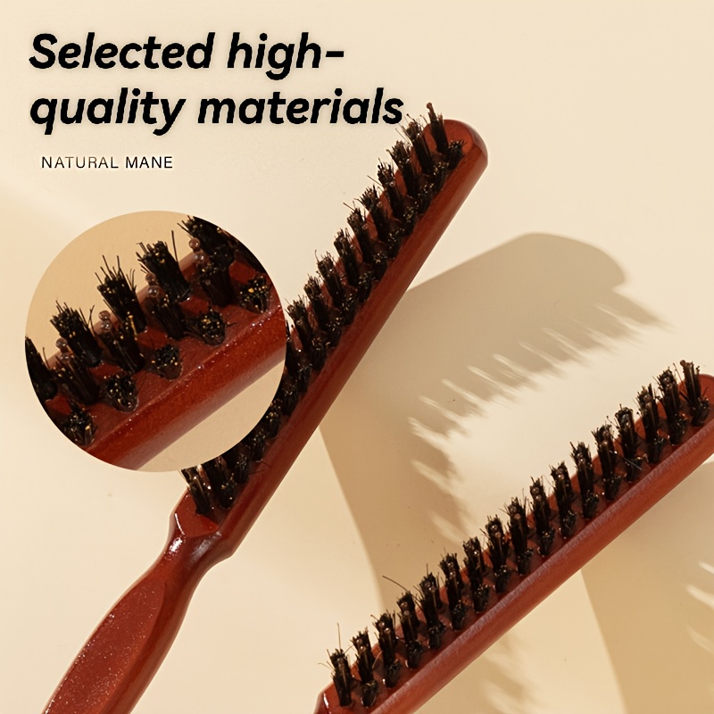 Three-Row Pointed Tail Comb with Bristles • Artificial & Synthetic... product image 3