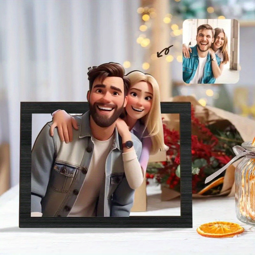TEMU 2d Flat, Personalized 3d Photo Frame With Ai-generated Custom - Suitable For Wall Decor, High-quality Acrylic Picture Frame For Birthdays,