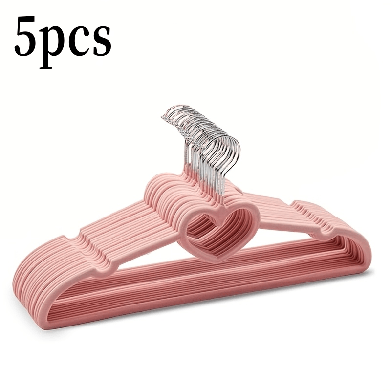 item picture 5pcs velvet pink hangers   shaped clothes pegs with 360 degree rotation hook non slip thin felt hangers for   coats dresses shirts jackets pants and wardrobe storage