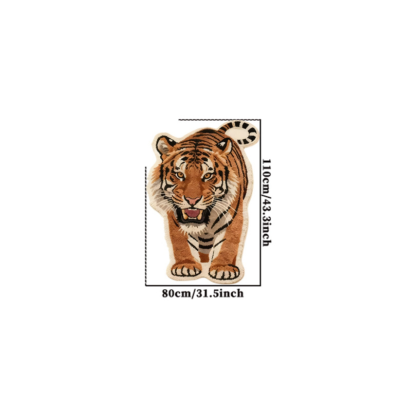 TEMU 1 tapis rayé tigre | Tapis rayé tigre d'art irrégulier, paillasson de en peluche et confortable, adapté , à , à intérieure et extérieure,