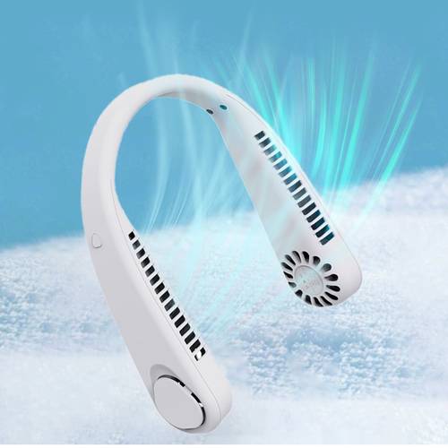 a compact neck hanging fan a multifunctional usb rechargeable fan in 3 colors with settings suitable for outdoor use office shopping and festivals