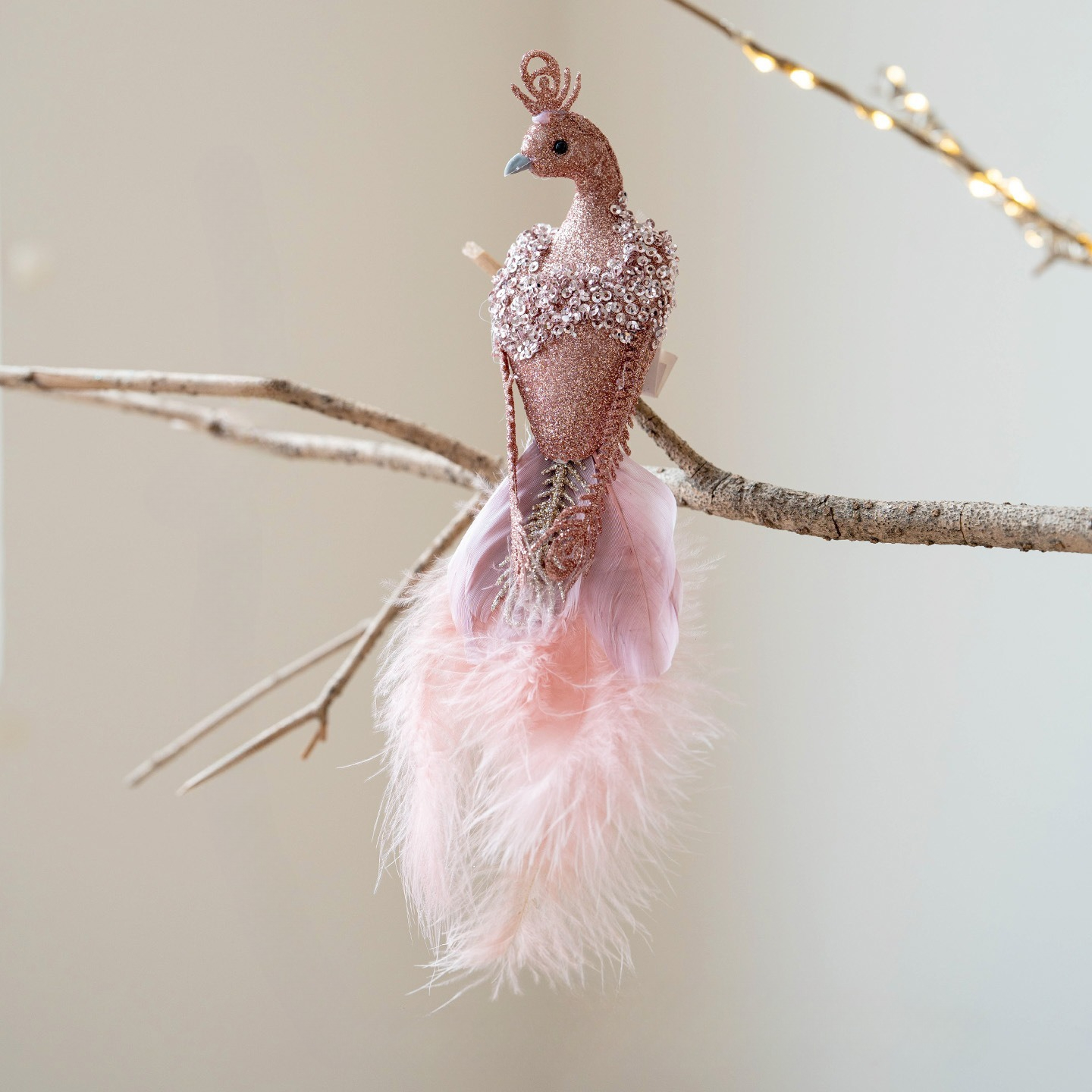 TEMU 1pc Elegant Peacock Christmas Ornament, 5 Colors, Feather Sparkle Sequins Bird Clip Decoration For Christmas Tree, Wreath, Mantel, Party And