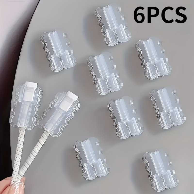 TEMU Set di 6 protezioni per cavi ondulate, materiale in poliuretano termoplastico (TPU), accessori di protezione per cavi, adatti per telefoni