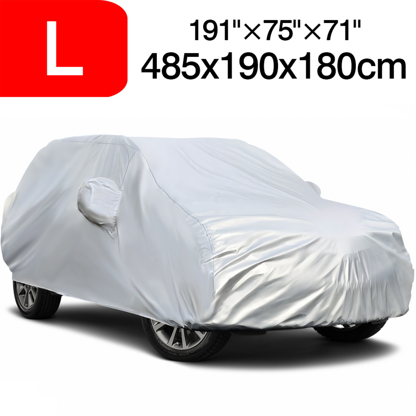 Neverland Heavy Duty Car Covers For Automobiles - All Weather Season Full Car Cover With Uv Protection, Outdoor Full Cover, Universal Fit For Suv - Silvery