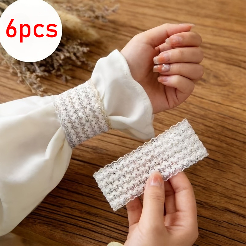 E-shop 6 Stück Anti-Rutsch Saumbänder - Ärmel Fixierband, Sommer Handgelenk Spitzen Dekobänder, Geeignet für Trenchmäntel, Pullover, Jacken, Hemden,