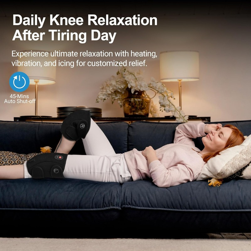 knee massager suitable for fsa that provides, perfect as birthday presents for   men and women, including dads and moms.   an hsa-approved heating pad designed for the knee, featuring heat and vibration, along with cold packs Product details 5