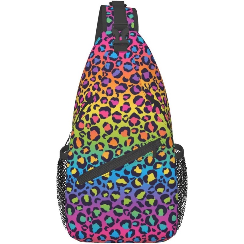 TEMU Men's Sports Chest Bag Featuring Leopard Print, This Crossbody Bag Is Stylish And . It Offers Multiple Functions With A Secure Zipper, Making It