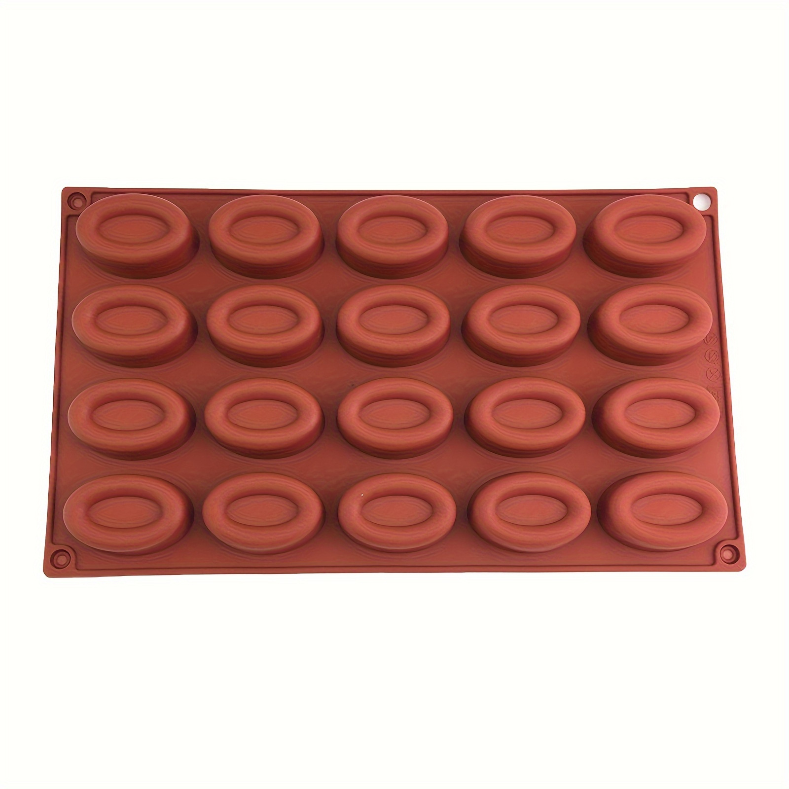 TEMU 1pc Exquisite 20-hole Oval Soap Making Silicone Mold, Suitable For Polymer Clay, Diy Crafts, Candle Creation - Durable And