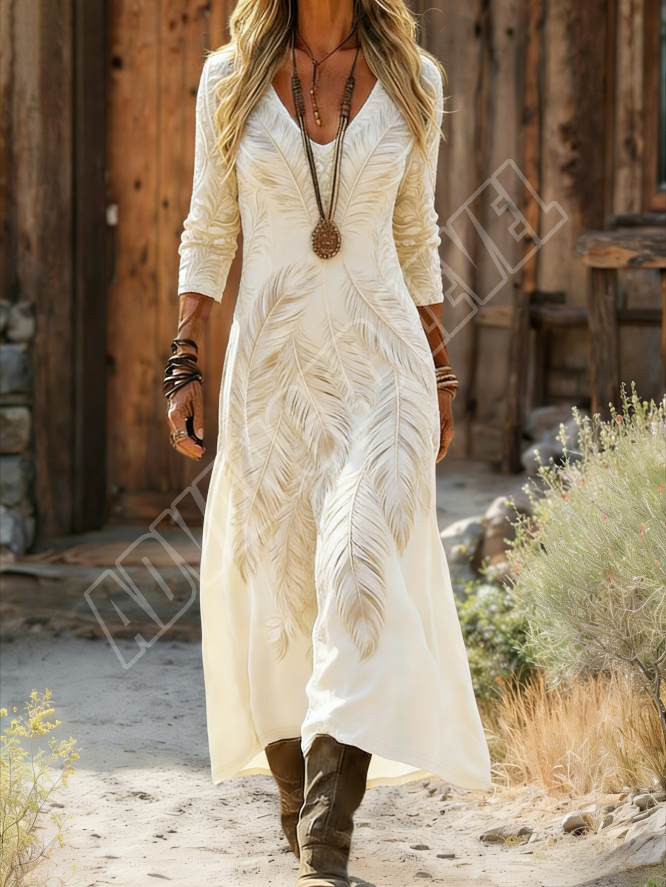 white dress boho sold on Temu United States