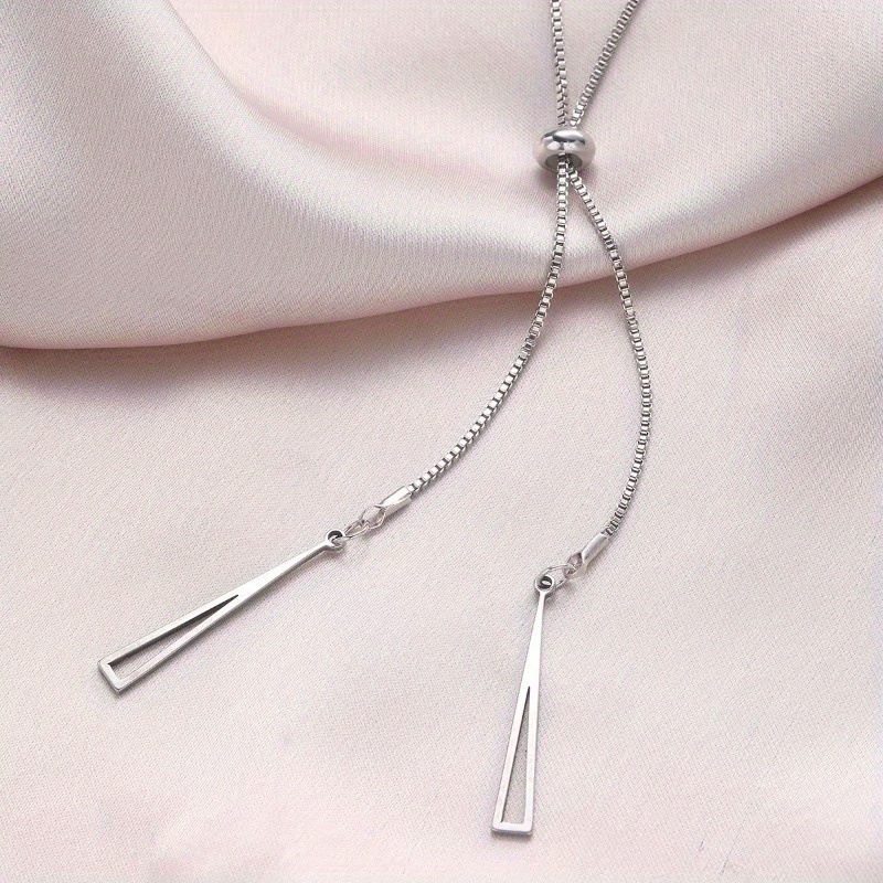 Women's Triangular Geometric Stretch Necklace, Elegant Gift