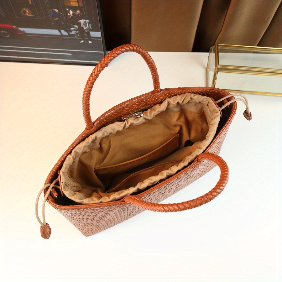 Coffee Brown Large Tote Bag styled 9