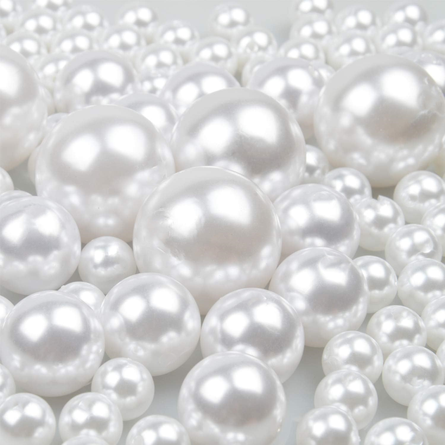 

1230pcs No-hole Artificial Pearl Beads For Crafts, Vase Filler & Table Decor - Weddings & Birthday Parties, , Plastic