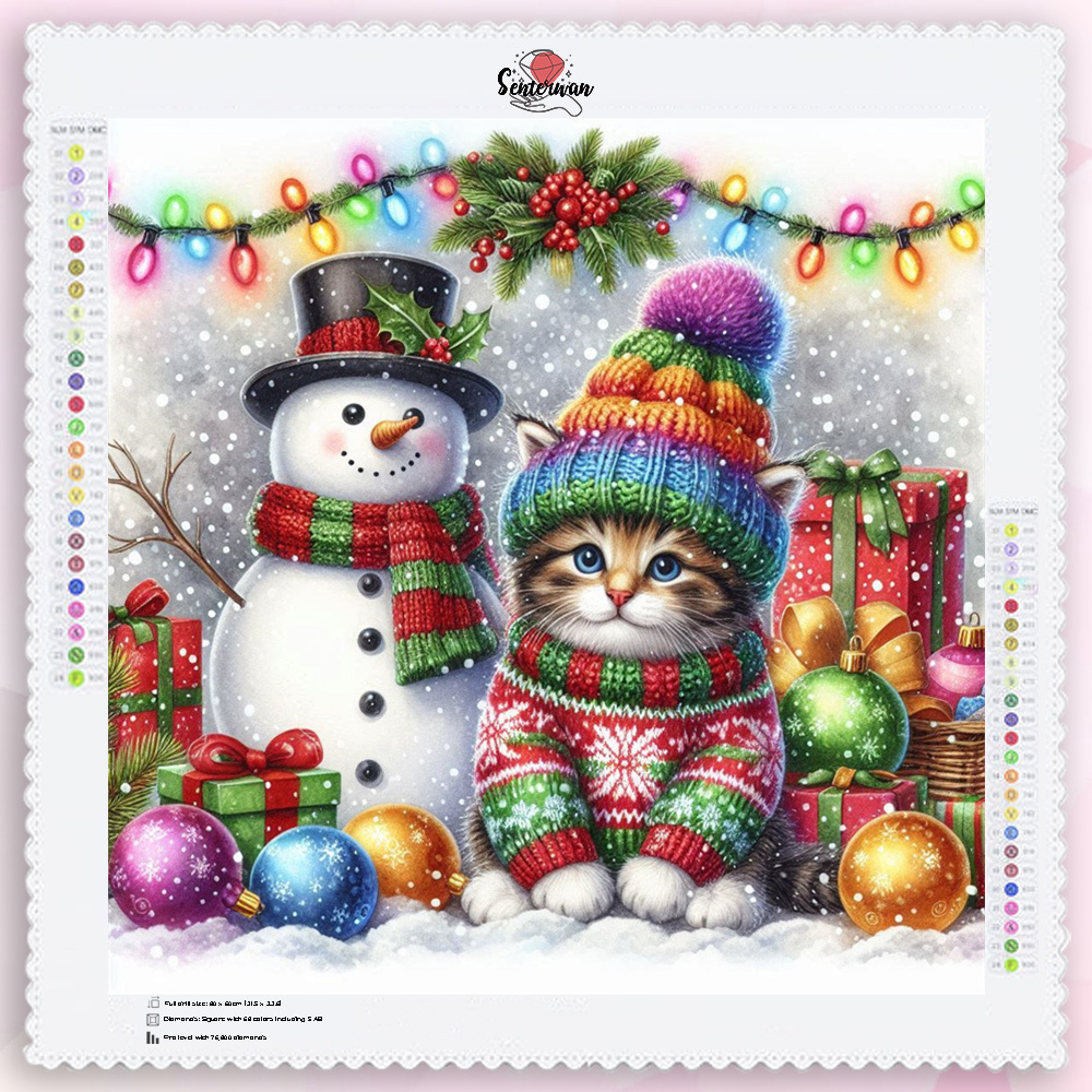 

Senterwan 5d Diy Kit, , Size, Christmas Snowman & Cat , Embroidery Art, For & Birthdays, For Decor