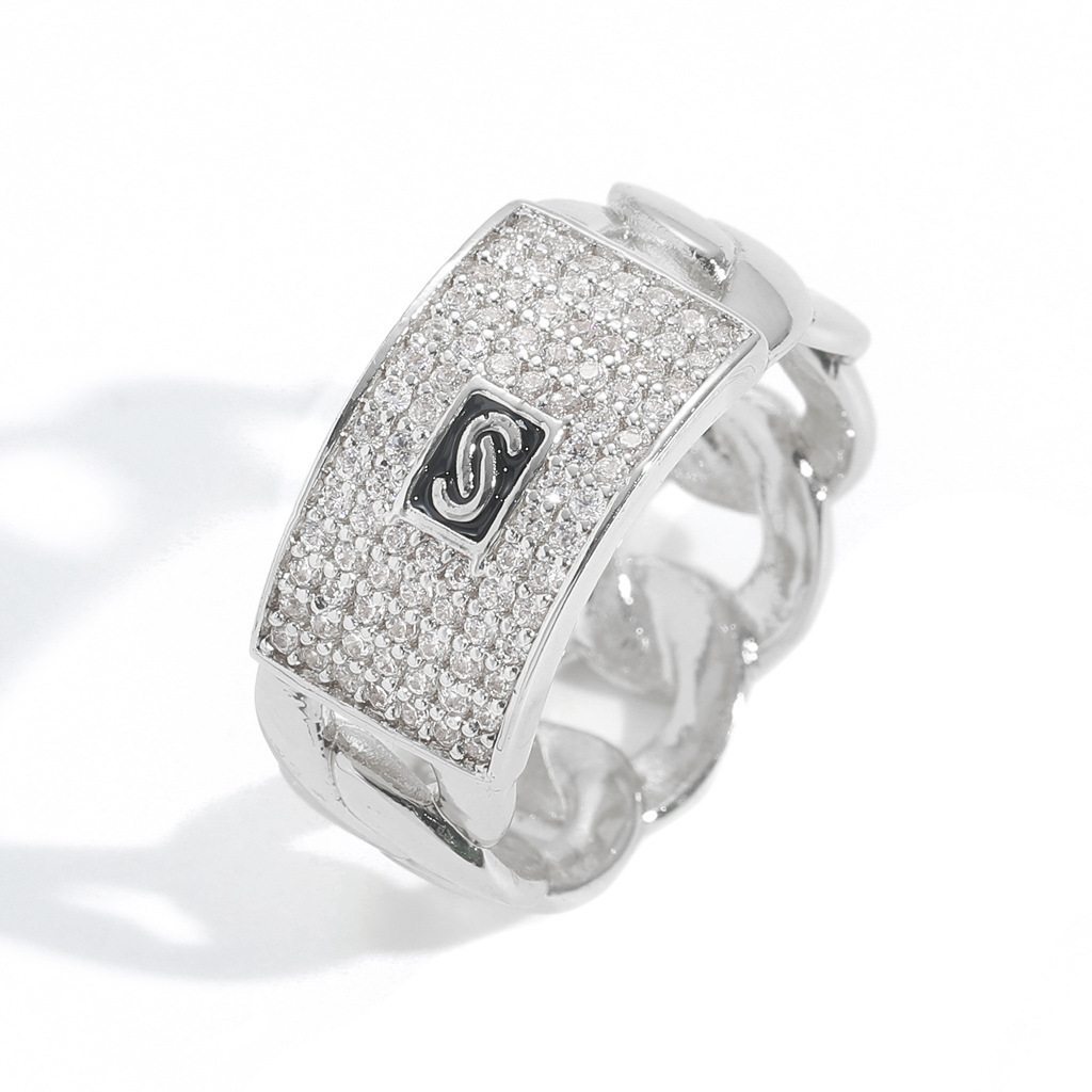 925 Silver Hip-Hop Geometric Moissanite Ring, Fashionable