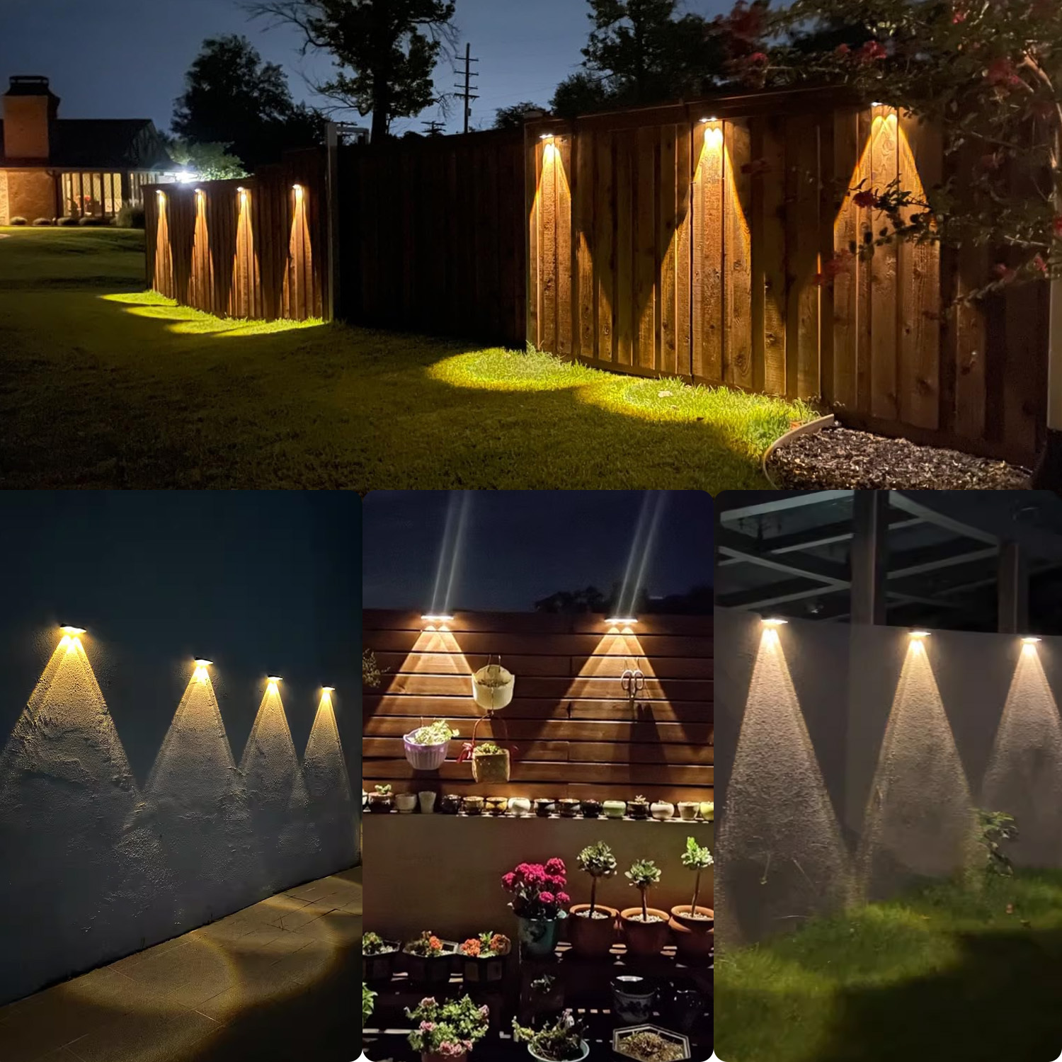 2pcs Solar-Powered Smart Lights for Outdoor Use