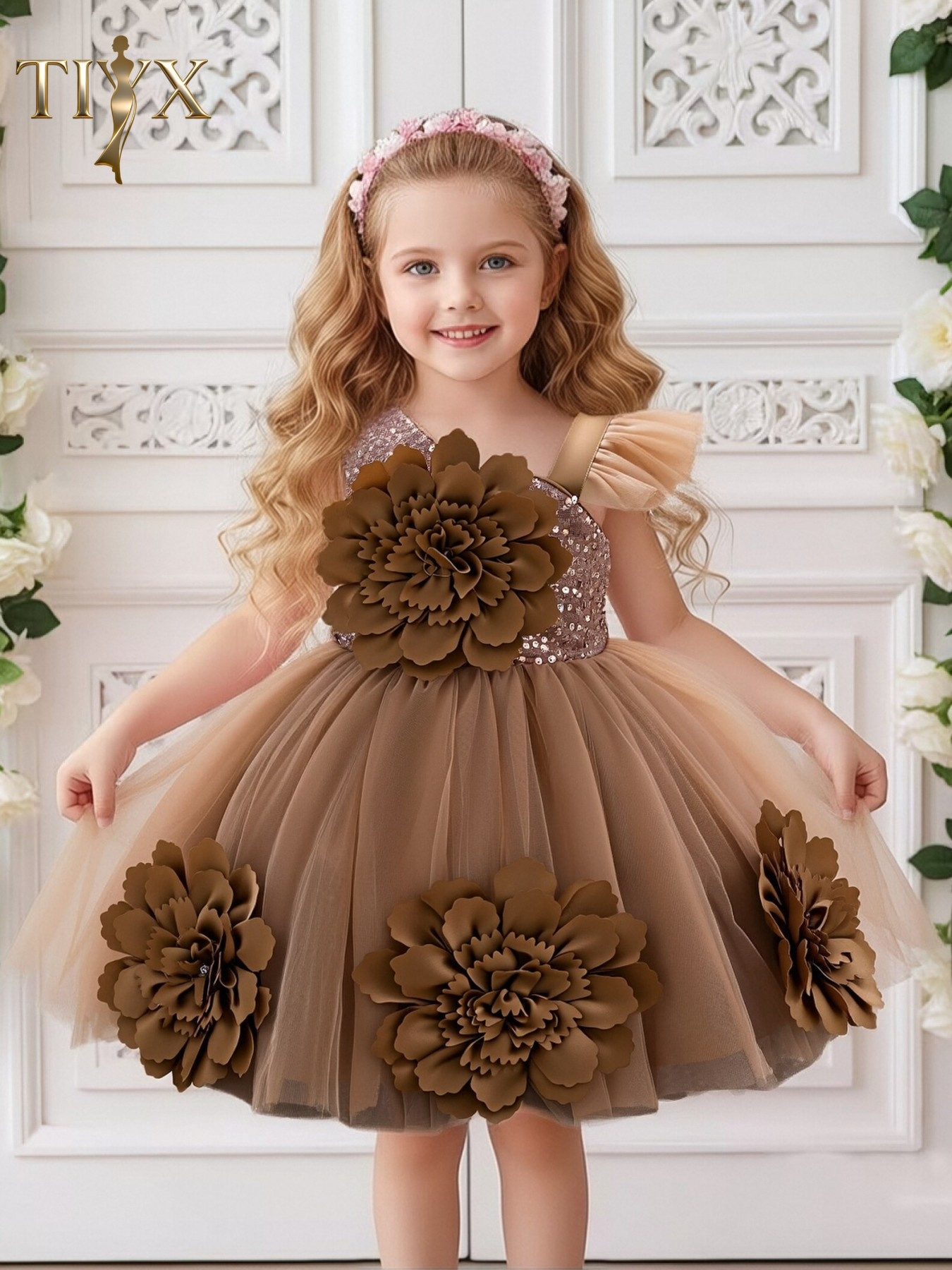 kids brown dress sold on Temu United States