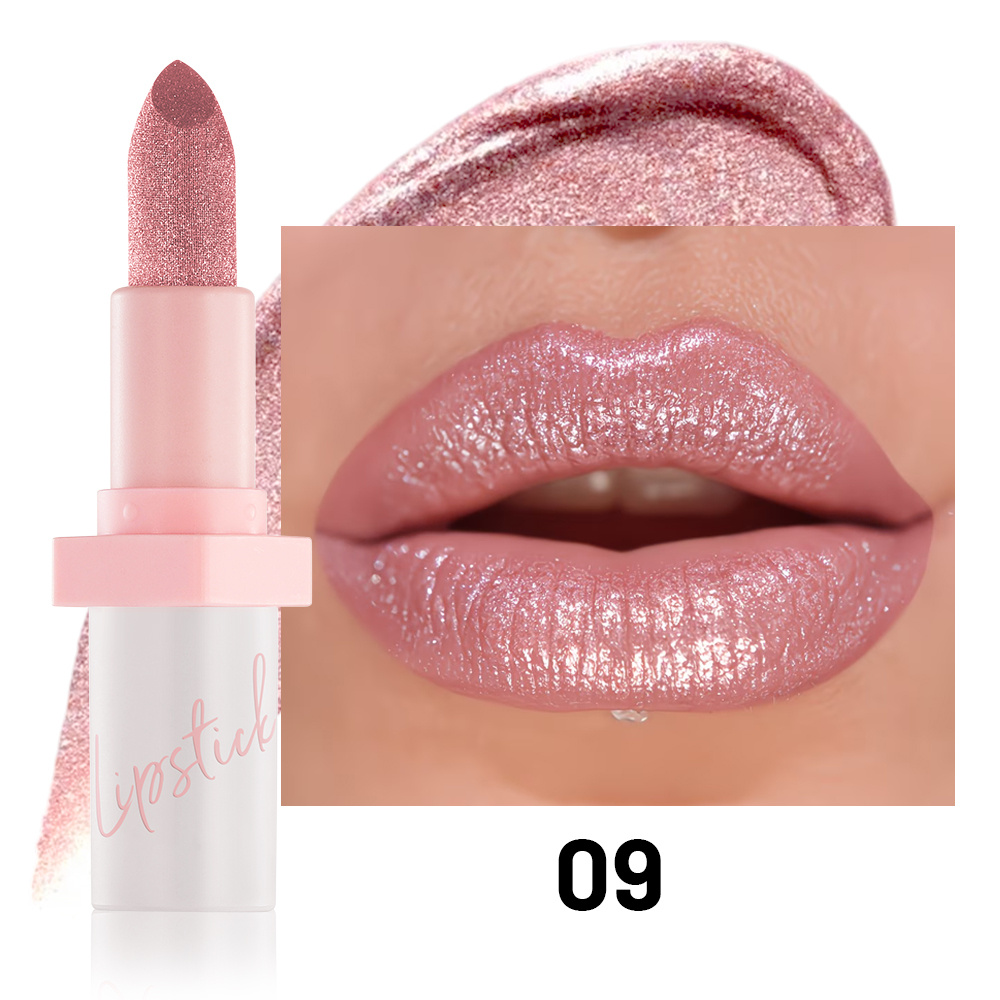 1pc Glittering Sparkle Lipstick – Shiny Metallic Effect, Long-lasting Shine, Adult Age Range, Cosmetics For Party, Cosplay, Halloween