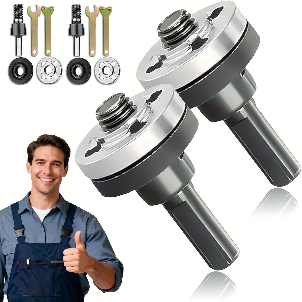 Image of 10pcs Universal Flange Nut Kit For Angle Grinder Adapters, Electric Drills Into Angle Grinders, With 3 Sets Of Replacement Flange Nuts And Wrench Conversion Tools For 6mm And 10mm Drill Rod Adapters