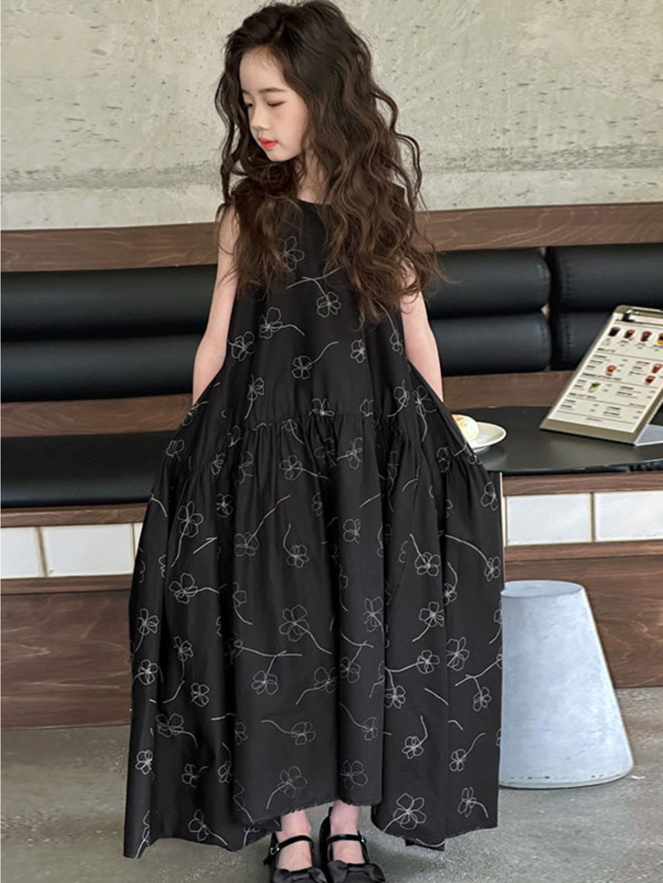 black beaded maxi dress Scala 61315 Long Beaded Formal Fringe Prom Dress main image 0