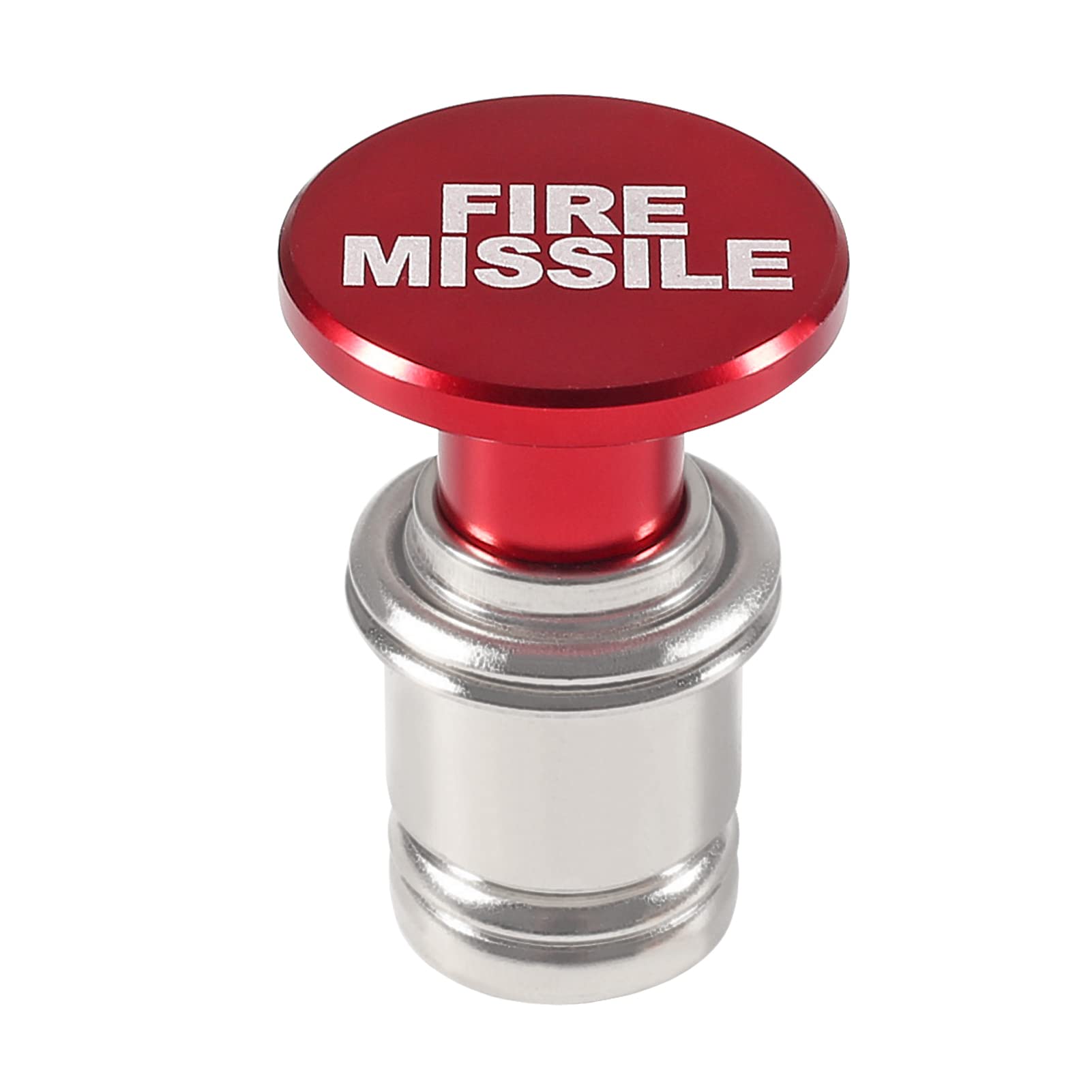 TEMU Fire Missiles Button Car Car Plug, Anodized Aluminum Universal 12-volt Replacement Accessory Fits Most Vehicles Socket Size A Red
