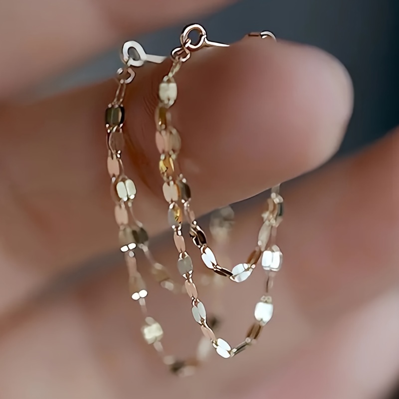 E-shop Ein Paar einzigartige doppellagige Ketten-Quasten-Ohrringe, eleganter verführerischer Ohrschmuck, geeignet für den Partys der Damen