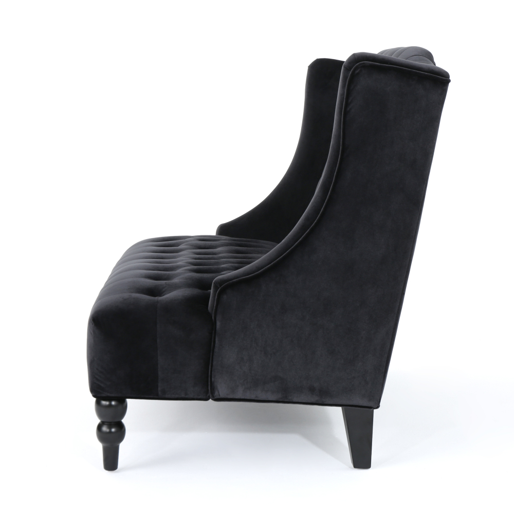 50-Inch Two-Seater Sofa, Comfortable Velvet Fabric, Mid-Century Modern Style, Minimalist Design, Extended Backrest, Compact Two-Seater Suitable for Bedrooms, Apartments And Home Offices