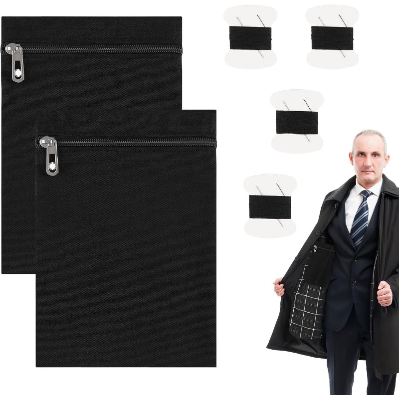 TEMU 2 Sewn-in Pockets, Suitable For Clothing, Secure Side Pockets, Suitable For Travel Jackets, Coats, Hoodies, Robes, And Sweatshirts