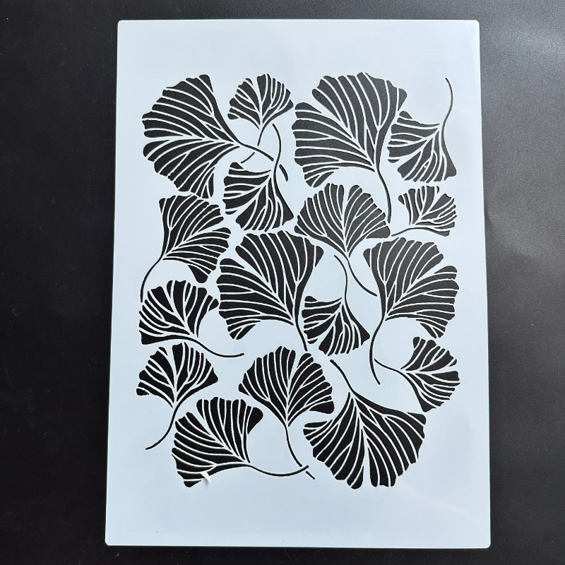1pc Of Large Ginkgo Leaf Template, Modern Layered Plant Design - For Art Supplies, Plastic Materials, Reusable Wood, Fabric, Walls, Scrapbooking, And Embossing Paper Card Painting Molds - A429