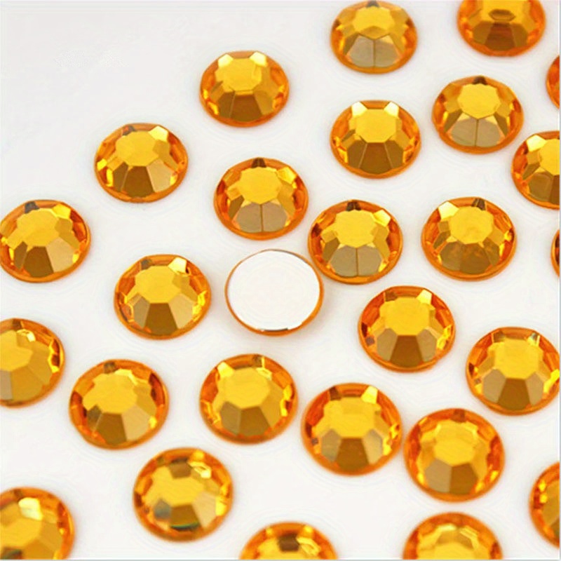 TEMU 400pcs 0.6cm/0.24in Colorful Flat-bottomed Round Rhinestone Acrylic Applique Jewelry Making Wedding Dress Decoration Random Color