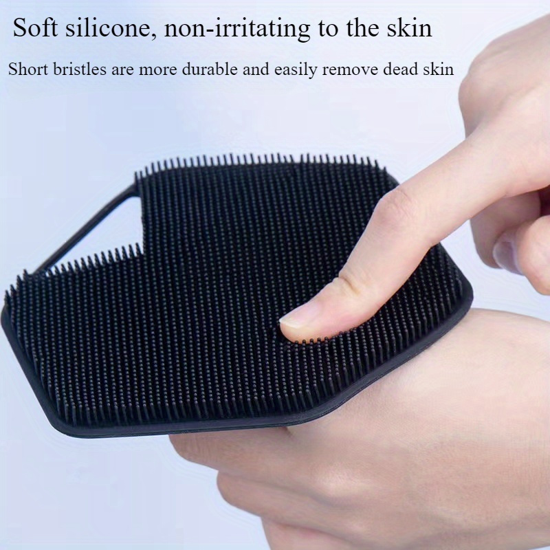 4pcs Silicone Body Brush Set - Long Handle Back Cleaning Brush, Gentle Hair and Facial Brush, Handheld Bath Brush - Non-Electric, Non-Slip Handle, Deep Cleaning and Massage Tool