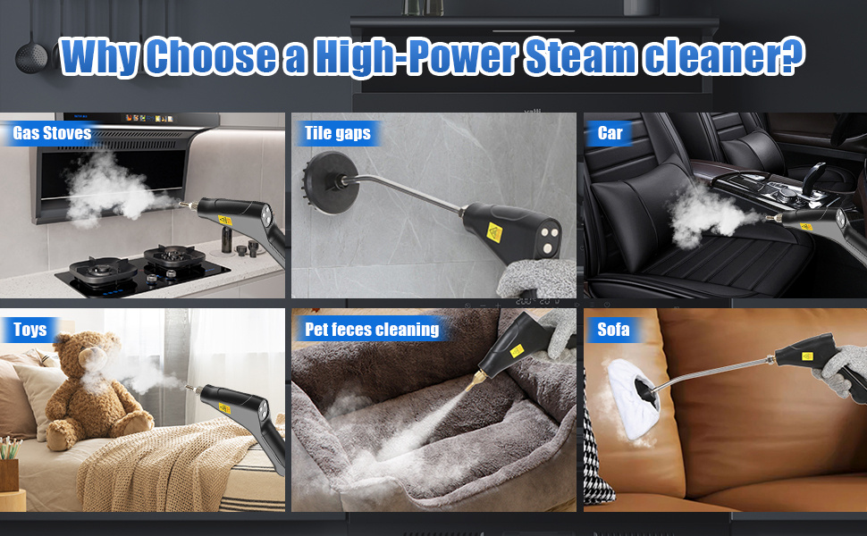 pro 2500w high temp steam cleaner for all cleaning needs 10  steam 105 c pressure 6ft hose 40oz tank perfect mothers day gift Product details 1