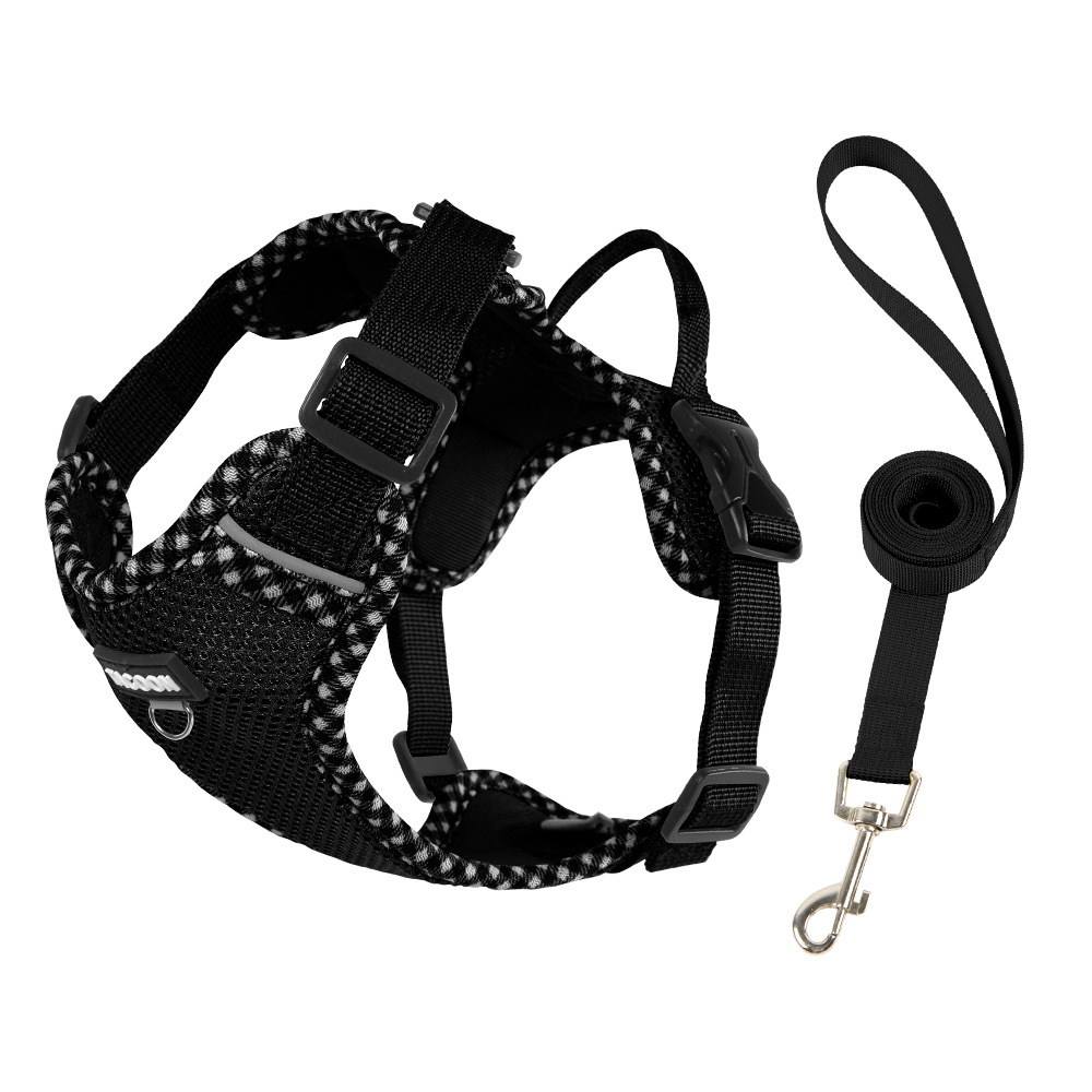 TEMU 【軽量・通気性】犬猫用ハーネス＆リードセット、快適な脱走防止滑り止めペットハーネス、小型ペット向け、国内発送