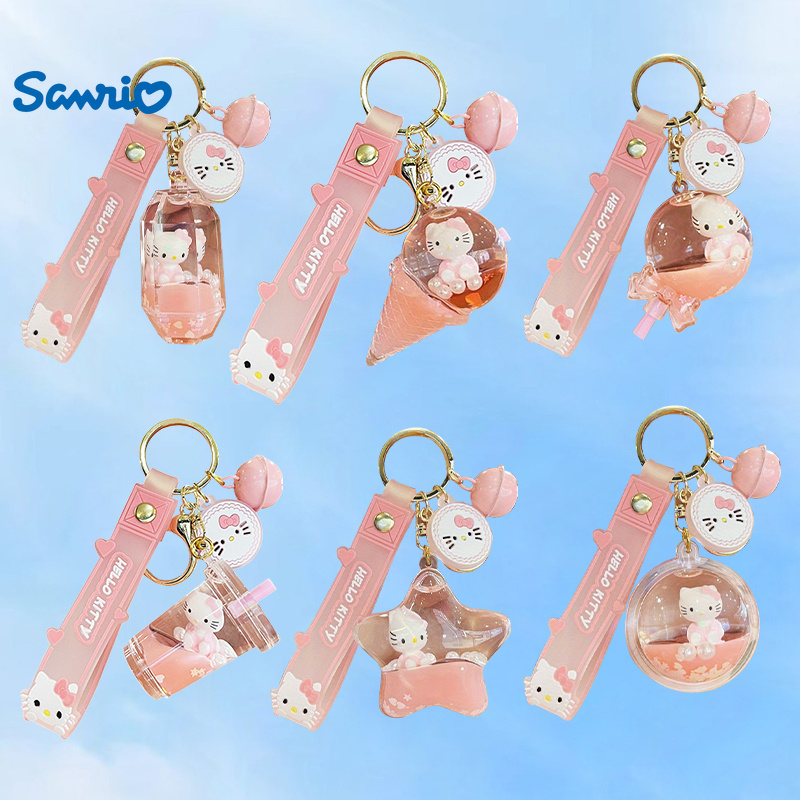 

6pcs, Sanrio Hellokitty Sports Style Keychain, Creative, Cartoon Figurine, Student Backpack Pendant, Car Keychain