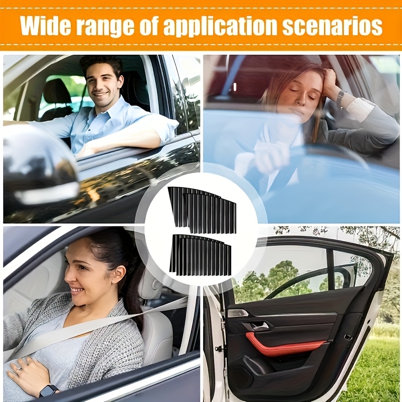 a set of four car side window sunshades that   adjusted with a sliding rail featuring a     sunshades provide heat and uv making them ideal for resting   having private   or on dates Product details 6