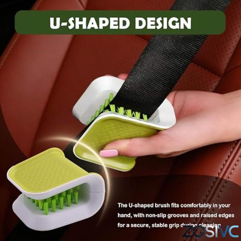 TEMU Car Seat Belt Cleaning Brush, Multifunctional Car Interior Cleaning Brush, Ergonomic Handheld U-shaped Design, Soft Dense Bristles, Cleans Seat