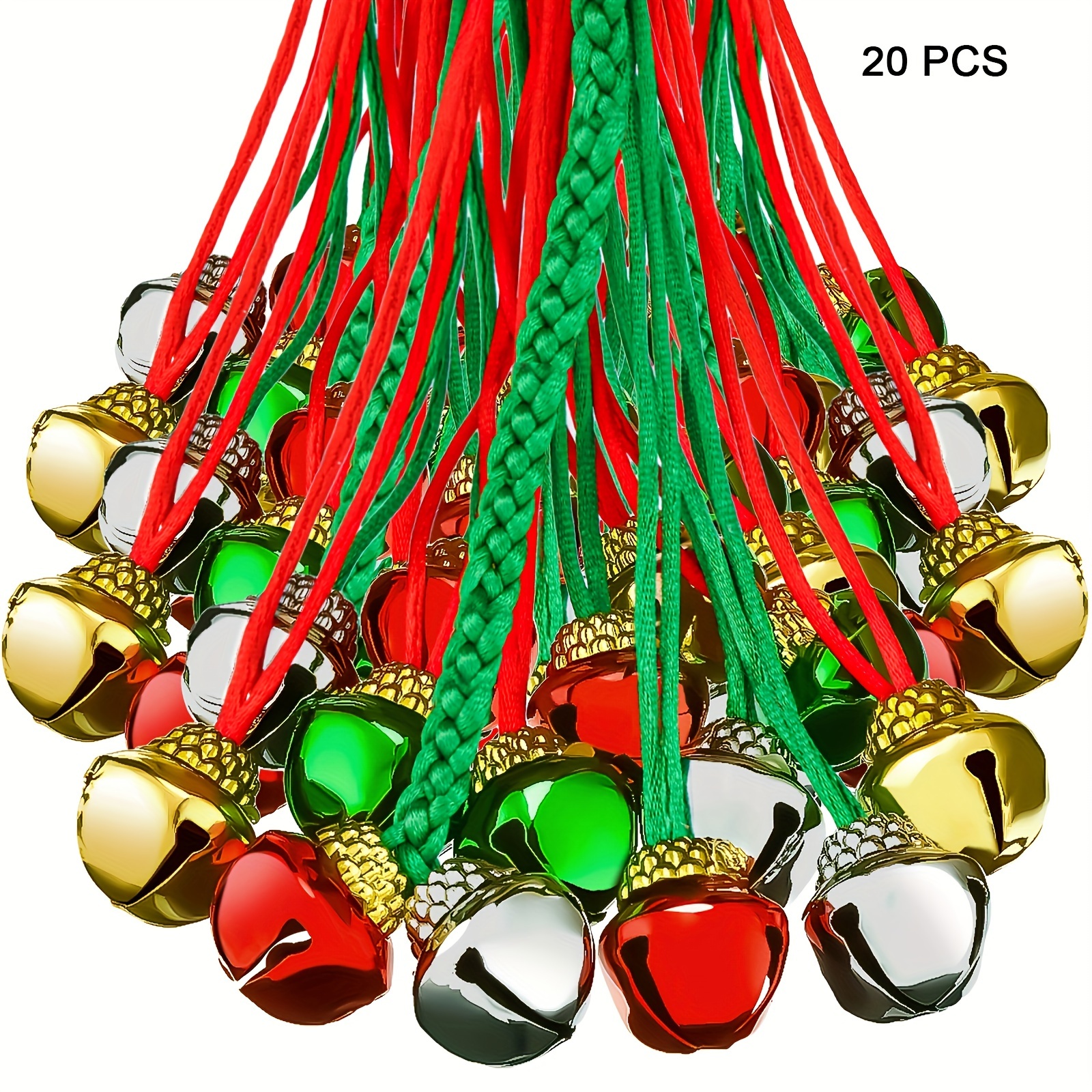 TEMU 20/40/80pcs Necklaces, Party Supplies In Red, Green, Golden, Silvery, Holiday Party Necklace Decorations, Home Decor Outdoor Hanging
