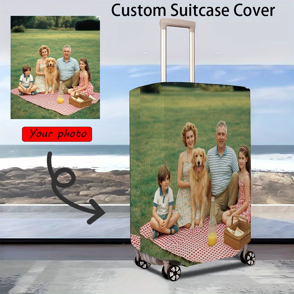 TEMU Custom 1pc Personalized Photo, Wedding Photos, Images Of Printed. Simply Provide To Have Your Photo Or Picture Printed On The Suitcase Cover