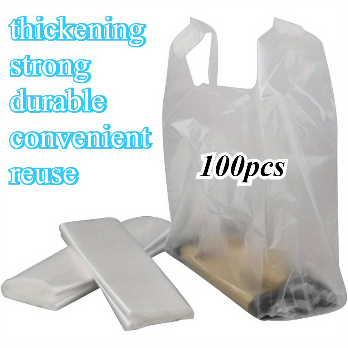 100 stuks stevige kunststof boodschappentassen met Temu Belgium